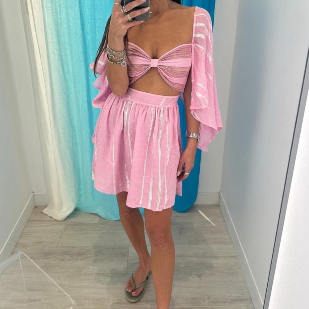 Boho Summer Festival Pitusa Pink Silver Dress BNWT ShopMorley Boutique